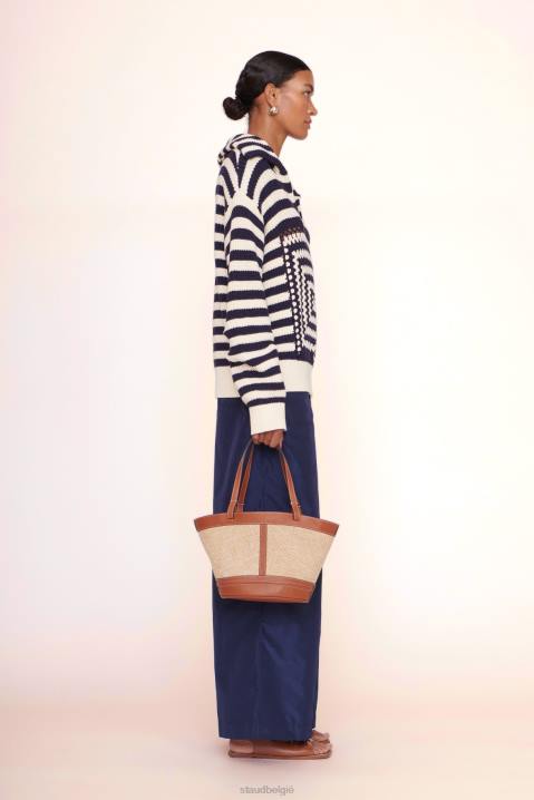 vrouwen accessoires natuurlijke bruining STAUD henri petite tas van raffia 4TZV789