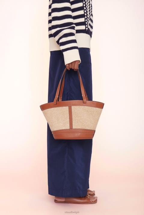 vrouwen accessoires natuurlijke bruining STAUD henri petite tas van raffia 4TZV789