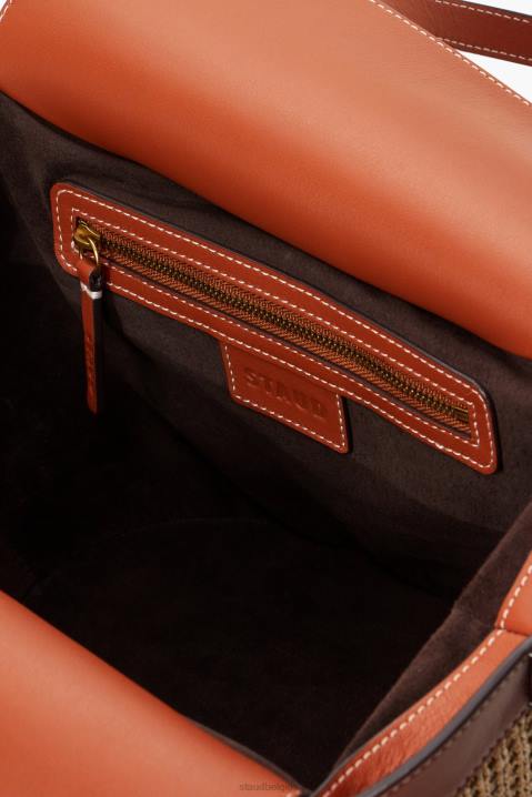 vrouwen accessoires natuurlijke bruining STAUD henri petite tas van raffia 4TZV789