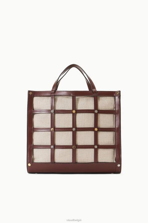 vrouwen kleding mahonie naturel STAUD emma tas 4TZV639