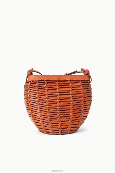 vrouwen kleding bruinen STAUD anouk geweven schoudertas 4TZV650