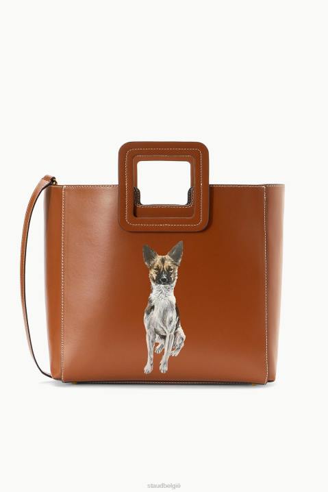vrouwen accessoires bruinen STAUD aangepaste Shirley lederen tas 4TZV1013