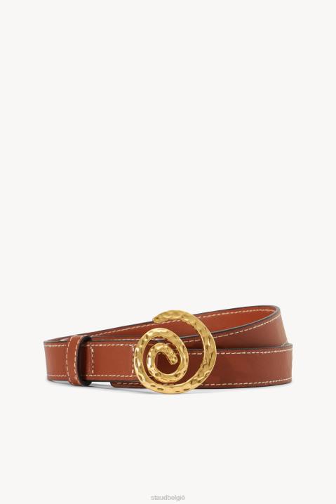 vrouwen accessoires bruinen STAUD riem met wervelende gesp 4TZV852