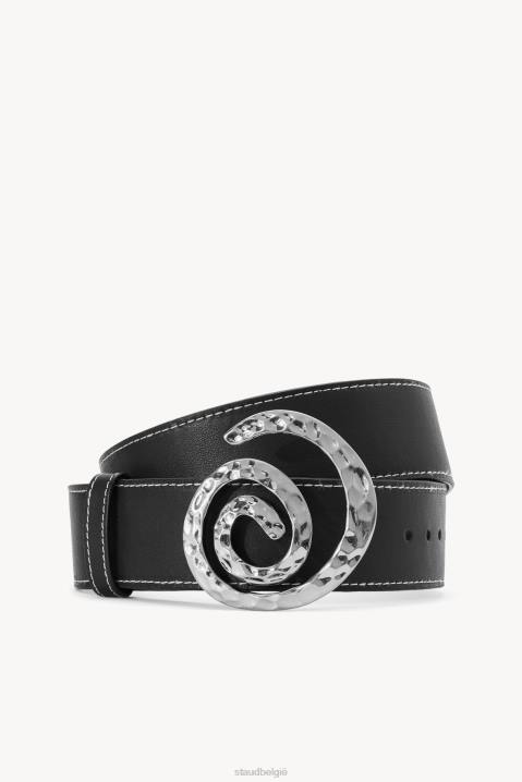 vrouwen accessoires zwart STAUD riem met wervelende gesp 4TZV851