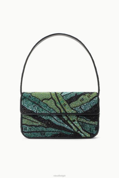 vrouwen kleding groene palm STAUD tommy kralen tas 4TZV721