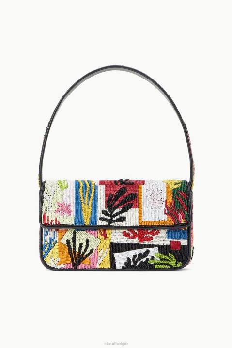 vrouwen kleding koraal lappendeken STAUD tommy kralen tas 4TZV720