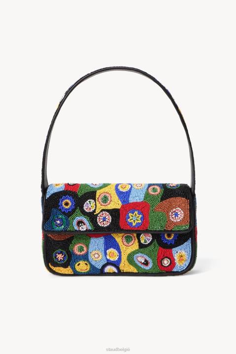 vrouwen kleding zwarte millefiori STAUD tommy kralen tas 4TZV717
