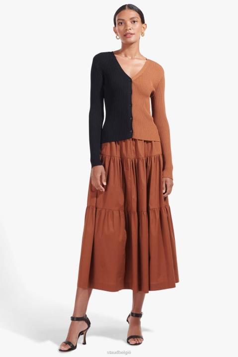 vrouwen kleding bruinen STAUD zee rok 4TZV501