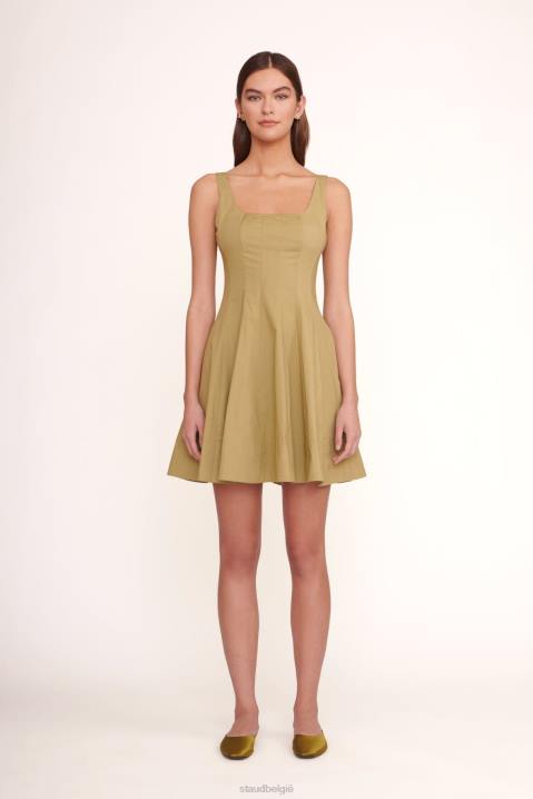 vrouwen kleding khaki STAUD mini wells jurk 4TZV89