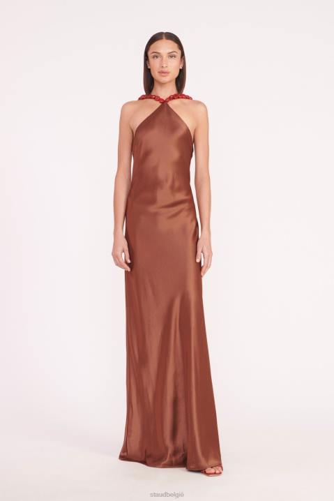 vrouwen kleding kruidnagel STAUD cadans jurk 4TZV24