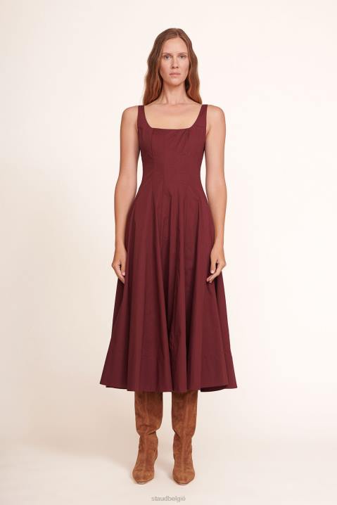 vrouwen kleding pruim STAUD putten jurk 4TZV56