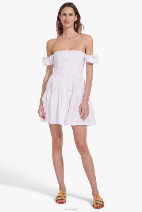 vrouwen kleding wit STAUD mini elio-jurk 4TZV310