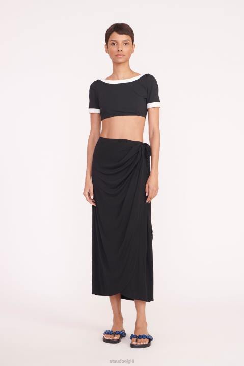 vrouwen kleding zwart STAUD engelwortel verhullende rok 4TZV641