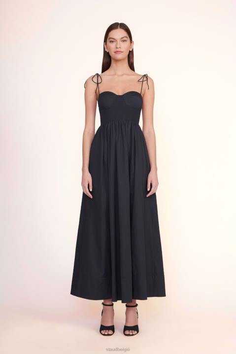 vrouwen kleding zwart STAUD landelijke jurk 4TZV199