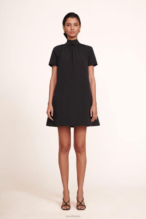 vrouwen kleding zwart STAUD mini-ilana-jurk 4TZV141