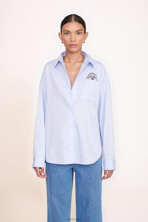 vrouwen accessoires oxford blauw STAUD x C.BONZ op maat gemaakt klassiek oversized overhemd 4TZV1022
