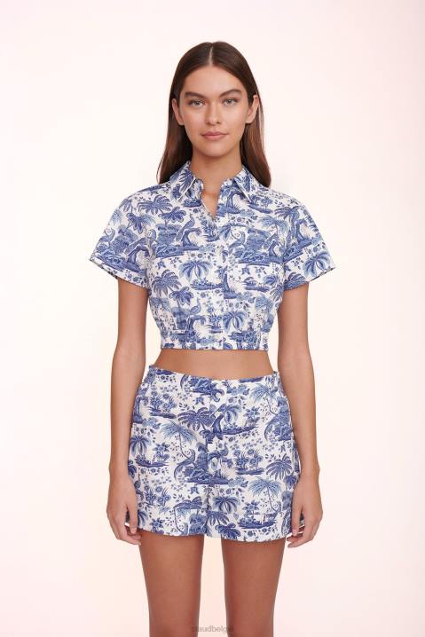 vrouwen kleding blauw toilet STAUD doorvoer bovenaan 4TZV432