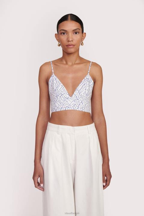 vrouwen kleding blauwe handpalm STAUD tatum top 4TZV355