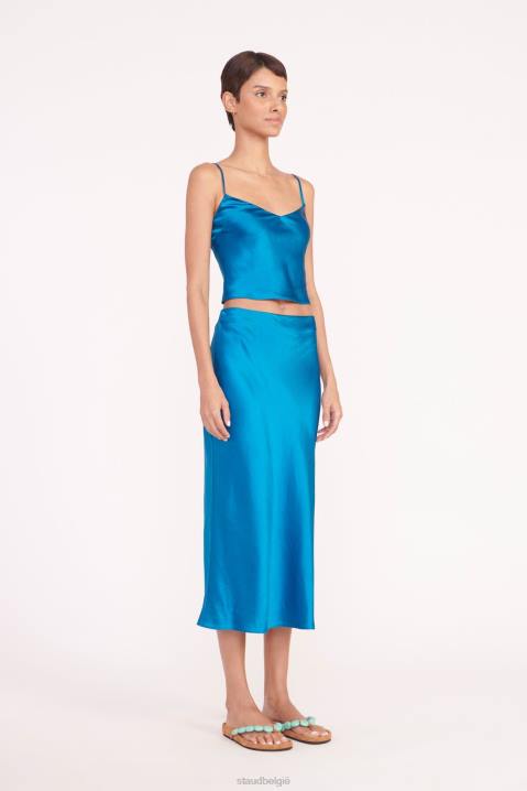 vrouwen kleding eiland blauw STAUD gracieus top 4TZV324
