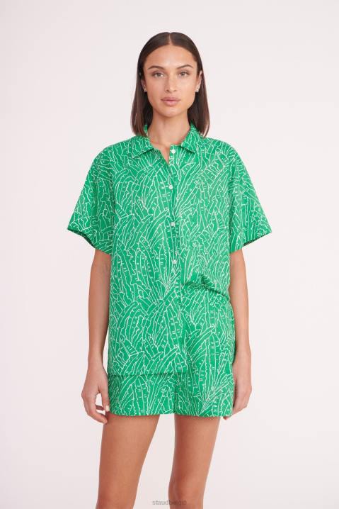 vrouwen kleding groene palm STAUD channing top 4TZV341