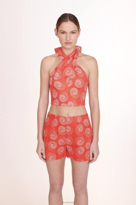 vrouwen kleding hibiscus whirlpool STAUD gesmokte kai-top 4TZV347