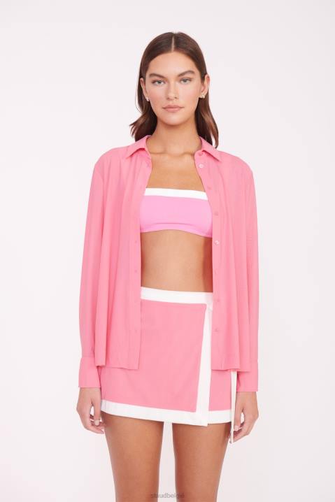 vrouwen kleding koraal roze STAUD miriam bedekkende top 4TZV710