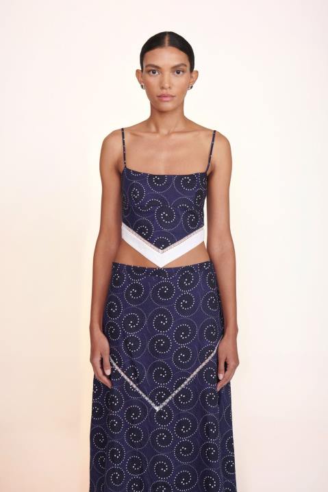 vrouwen kleding marine whirlpool wit STAUD loyaliteit bovenaan 4TZV381