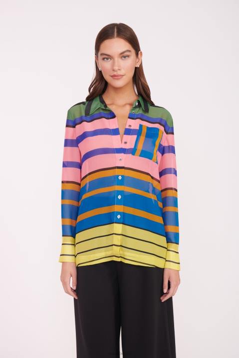 vrouwen kleding marmeren golf STAUD martha tuniek formentera streep 4TZV319