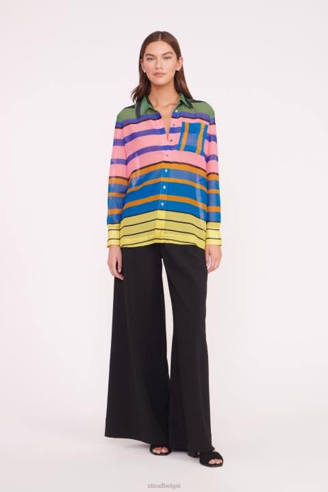 vrouwen kleding marmeren golf STAUD martha tuniek formentera streep 4TZV319