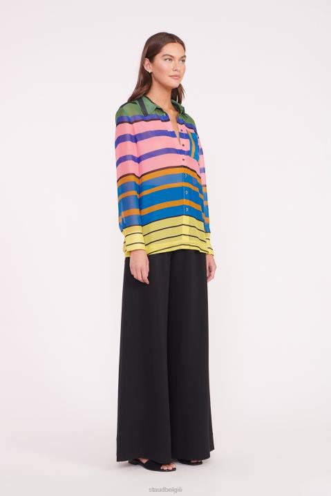 vrouwen kleding marmeren golf STAUD martha tuniek formentera streep 4TZV319