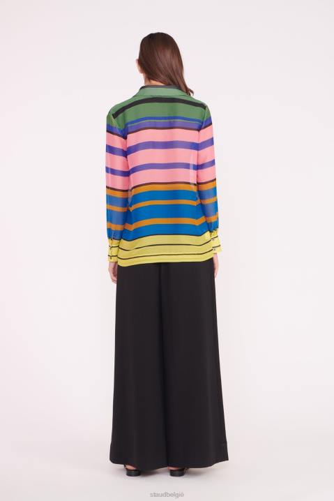 vrouwen kleding marmeren golf STAUD martha tuniek formentera streep 4TZV319