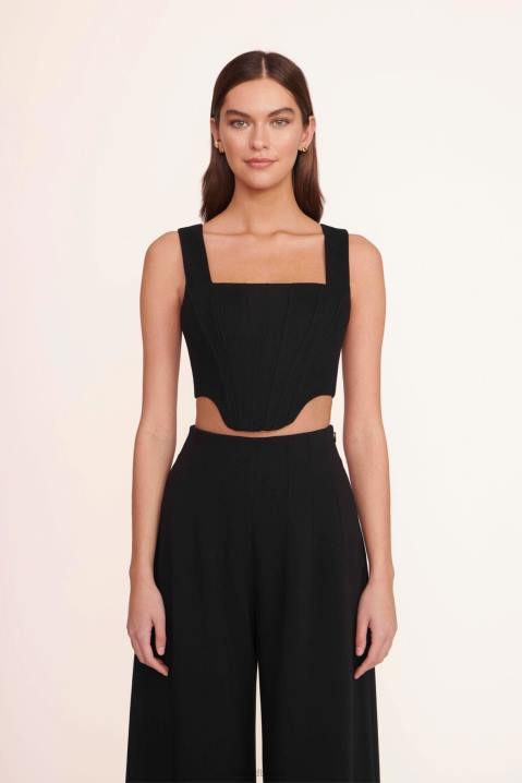 vrouwen kleding zwart STAUD alice top keperstof 4TZV384