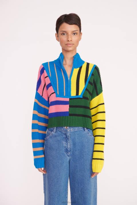 vrouwen kleding formentera streep STAUD bijgesneden hampton trui 4TZV577