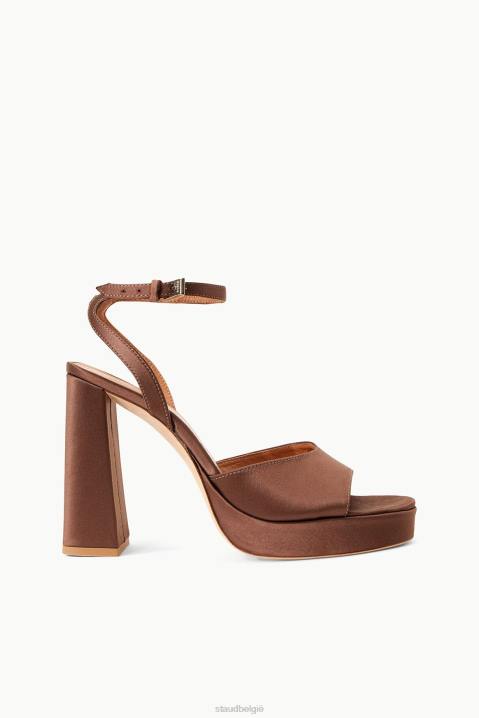 vrouwen kleding kruidnagel satijn STAUD solange-platform 4TZV746