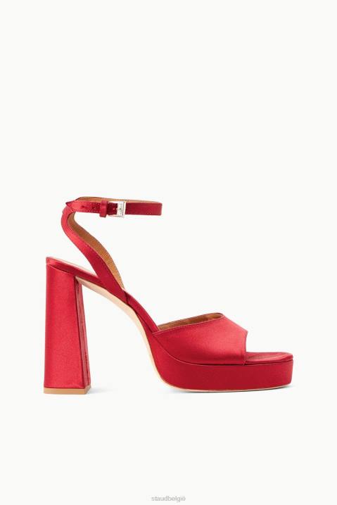 vrouwen kleding robijn satijn STAUD solange-platform 4TZV748