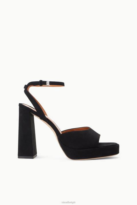 vrouwen kleding zwart suède STAUD solange-platform 4TZV745