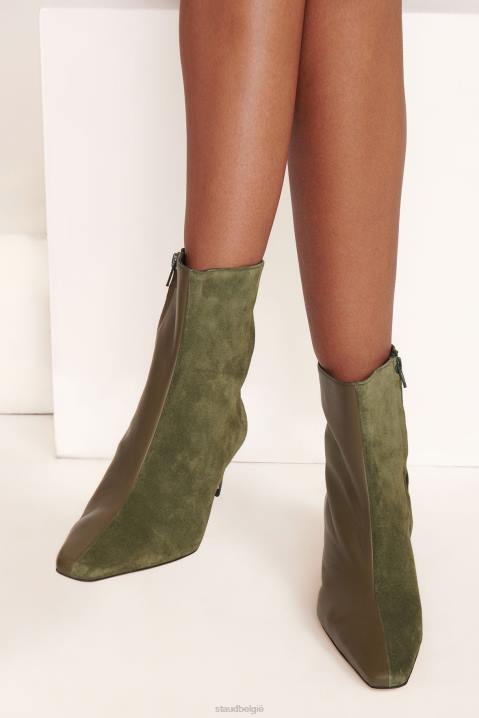 vrouwen schoenen avocado STAUD wally gespleten enkellaars 4TZV998