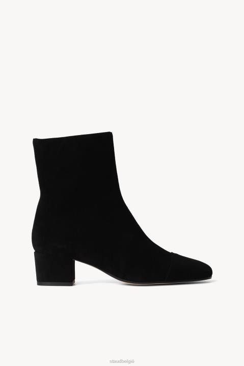 vrouwen schoenen zwart suède STAUD Aimee korte laars 4TZV983