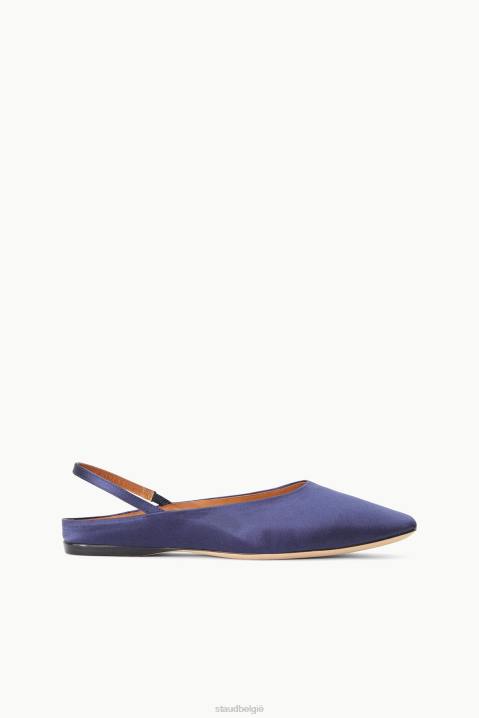 vrouwen schoenen marine STAUD janine muilezel satijn 4TZV951