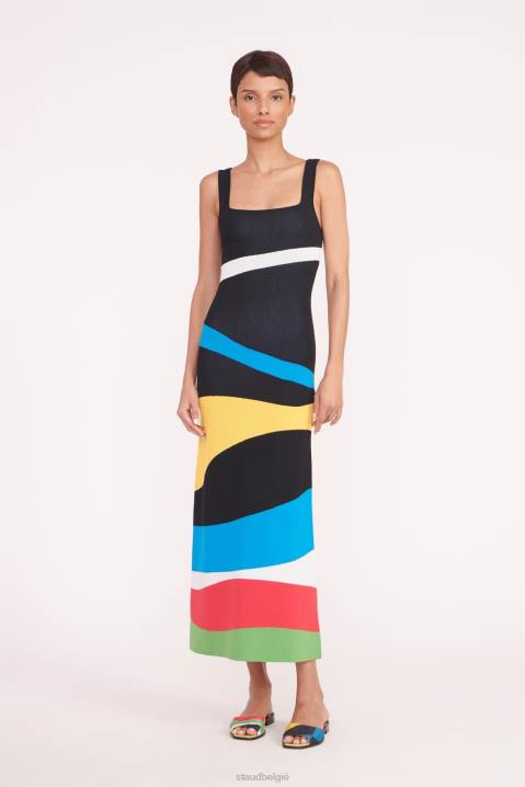 vrouwen kleding marmeren golvende tafzijde STAUD Kaspische glijbaan marmeren golf 4TZV665