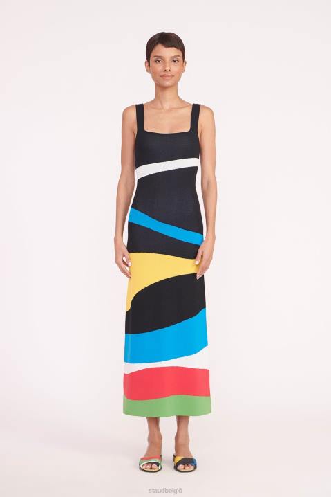 vrouwen kleding marmeren golvende tafzijde STAUD Kaspische glijbaan marmeren golf 4TZV665