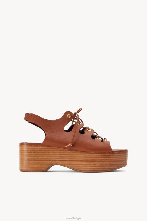 vrouwen schoenen bruinen STAUD quinn platform sandaal 4TZV960