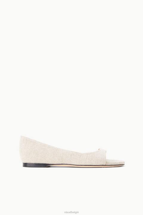 vrouwen schoenen natuurlijk linnen STAUD Dominique plat 4TZV911