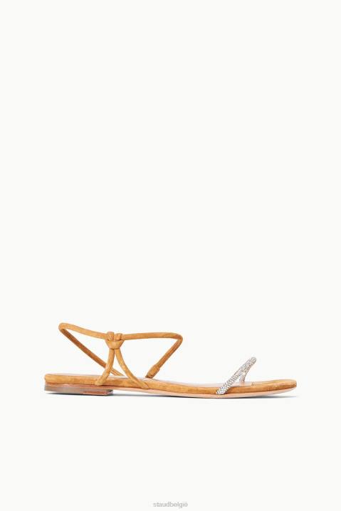 vrouwen schoenen strass cashewnoten STAUD laurier kristal sandaal suède 4TZV920