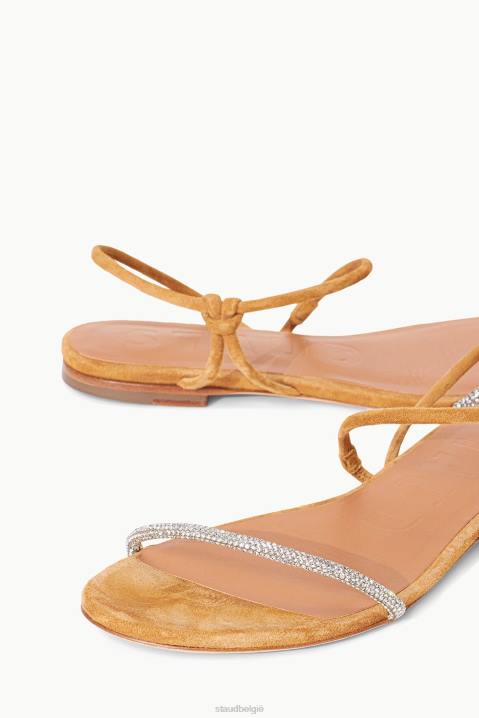 vrouwen schoenen strass cashewnoten STAUD laurier kristal sandaal suède 4TZV920