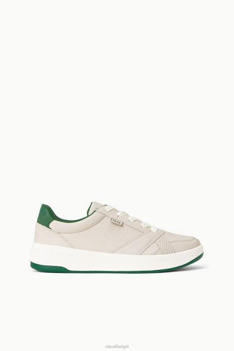 vrouwen schoenen creme groen STAUD + KEDS de court-sneaker 4TZV862