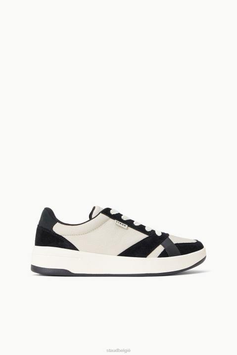 vrouwen schoenen zwarte crème STAUD + KEDS de court-sneaker 4TZV861